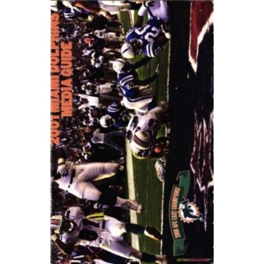 Miami Dolphins 2001 Media Guide NFL Team Yearbook Cover On 12x8in Metal Sign